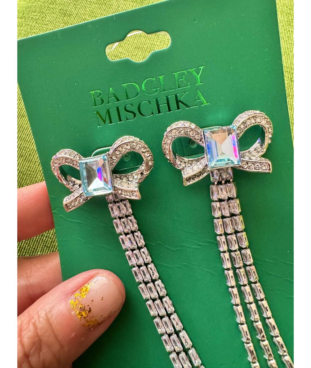 BADGLEY MISCHKA Серебряные металлические серьги, фото 4