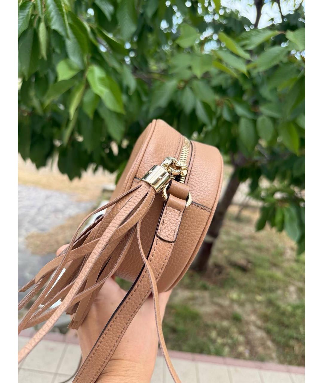 GUCCI Бежевая кожаная сумка через плечо, фото 3