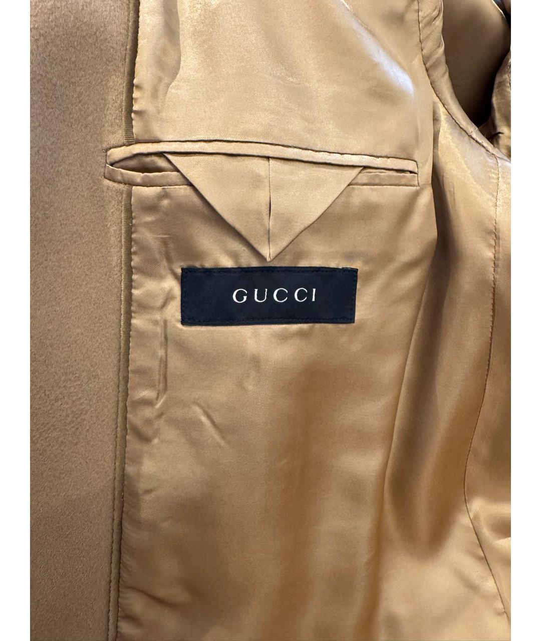 GUCCI Бежевое шерстяное пальто, фото 3