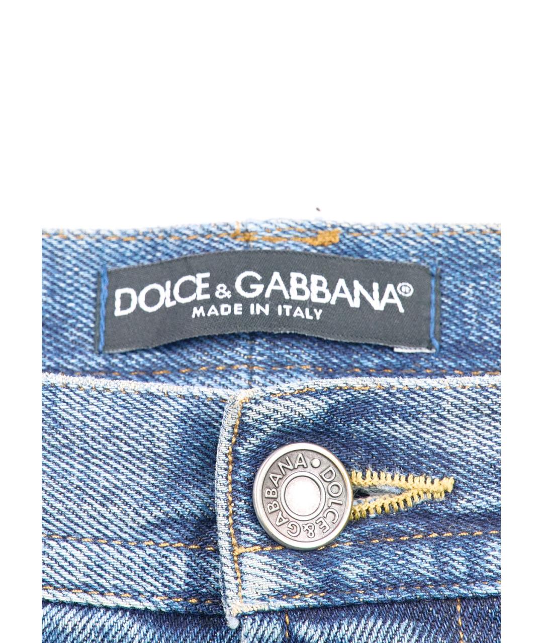 DOLCE&GABBANA Синие хлопковые прямые джинсы, фото 3