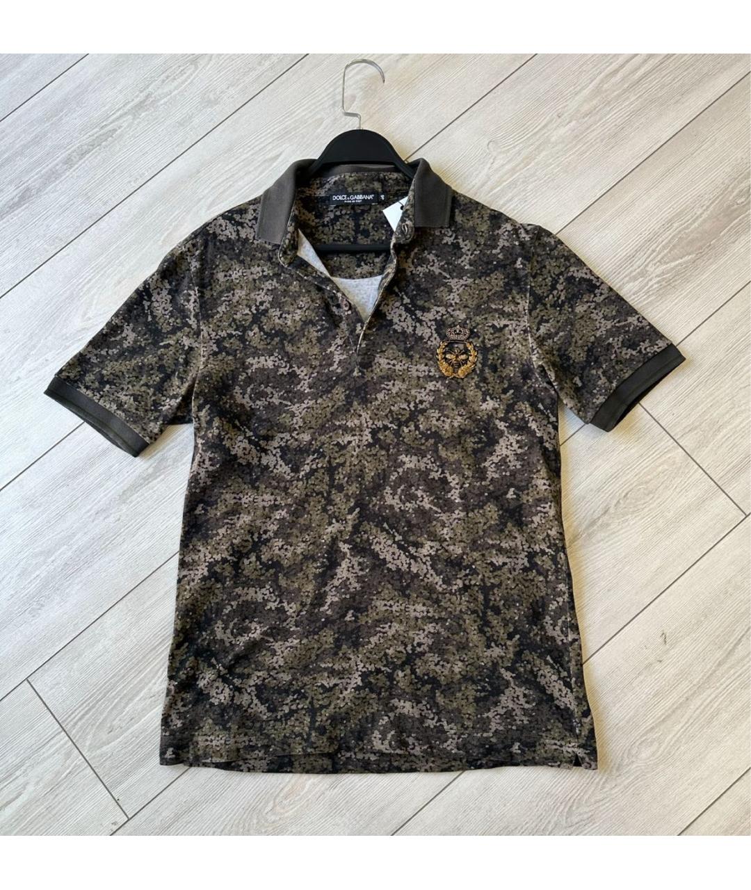 DOLCE&GABBANA Хаки поло с коротким рукавом, фото 5