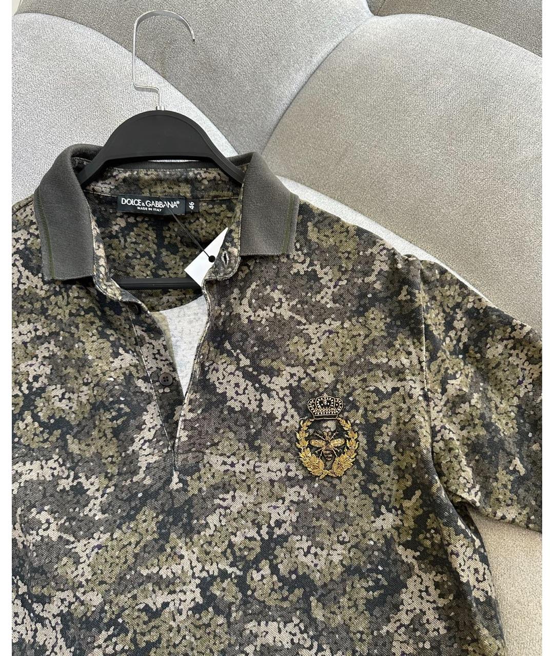 DOLCE&GABBANA Хаки поло с коротким рукавом, фото 3