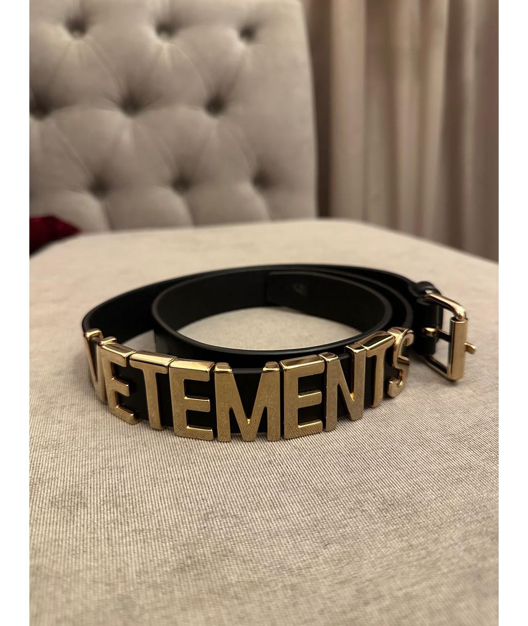 VETEMENTS Черный кожаный ремень, фото 6