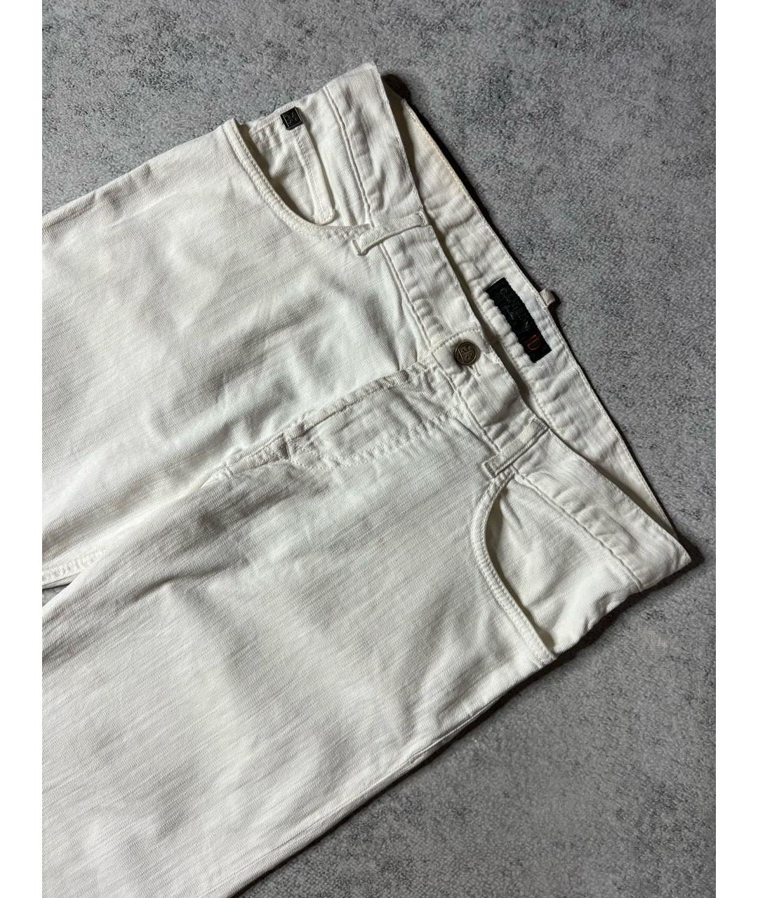 CORNELIANI Белые хлопко-эластановые джинсы скинни, фото 2