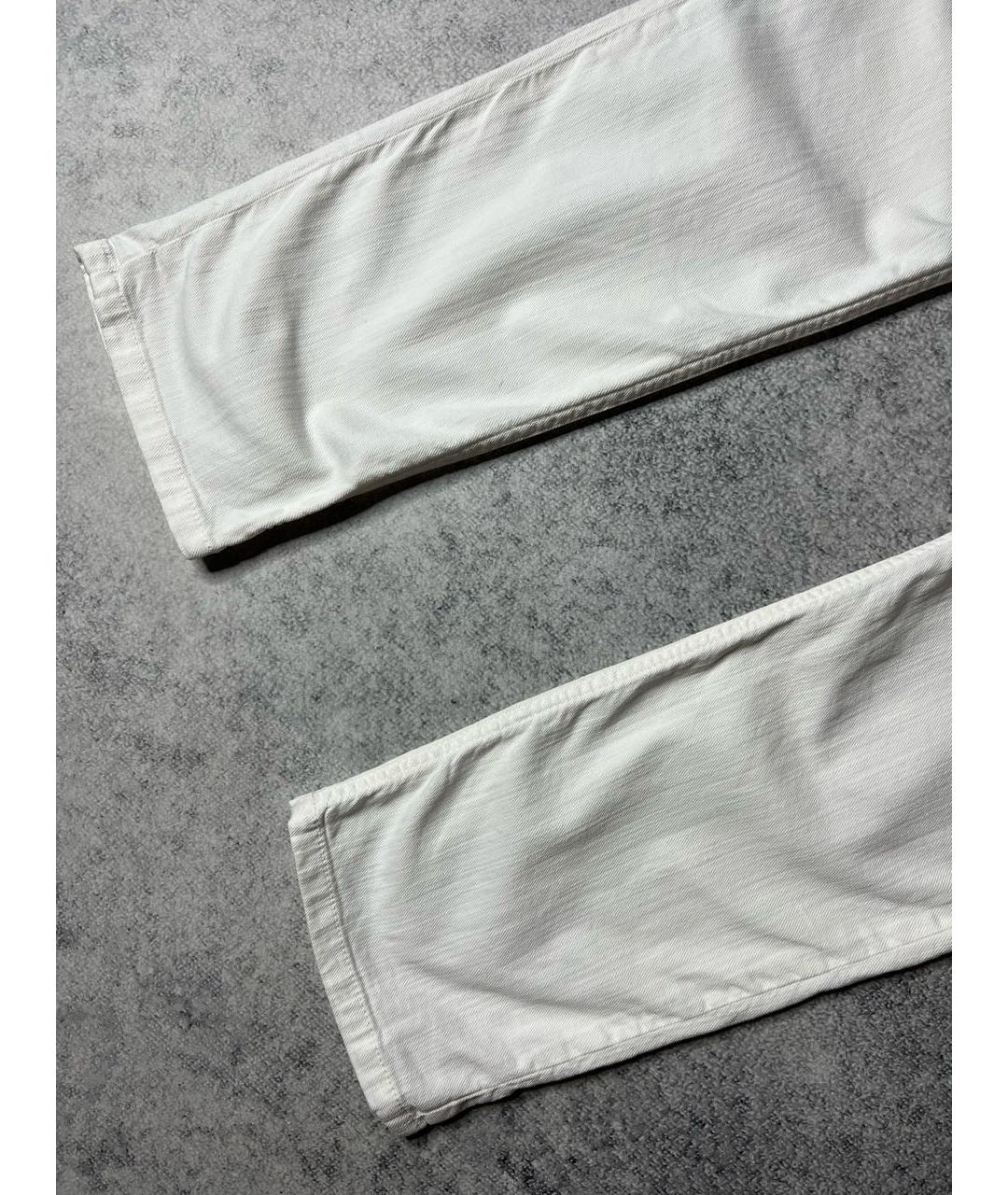 CORNELIANI Белые хлопко-эластановые джинсы скинни, фото 3