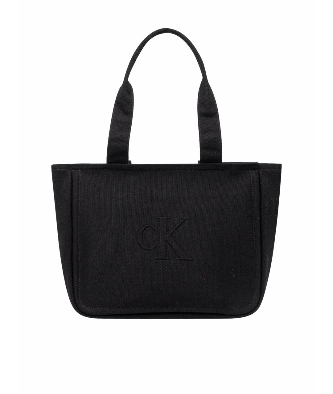 CALVIN KLEIN Черная тканевая сумка тоут, фото 1