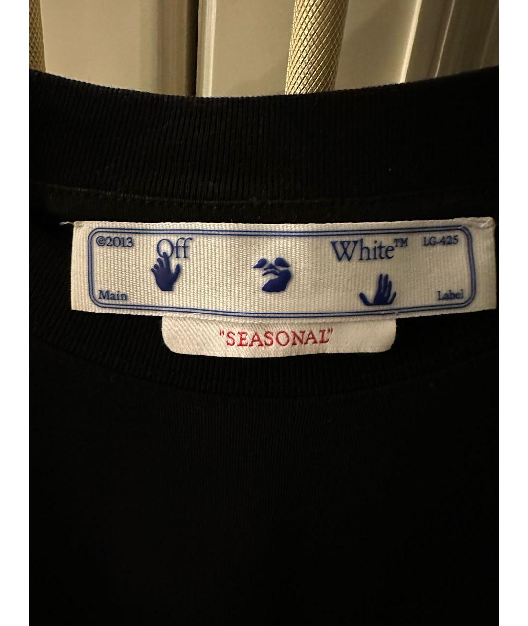OFF-WHITE Черная хлопковая футболка, фото 3