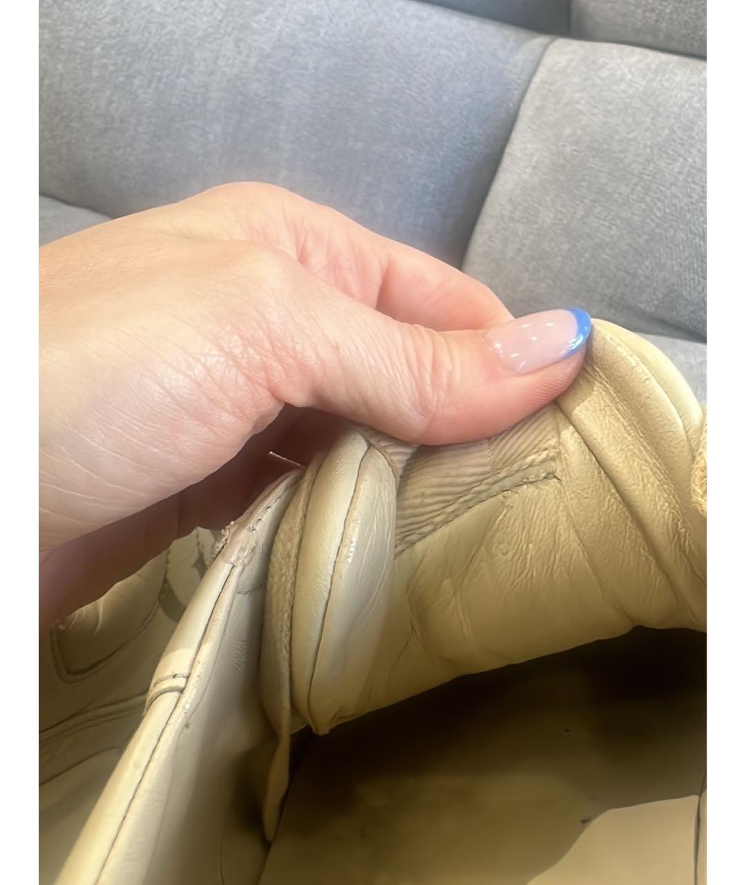 GUCCI Белые кожаные кроссовки, фото 4