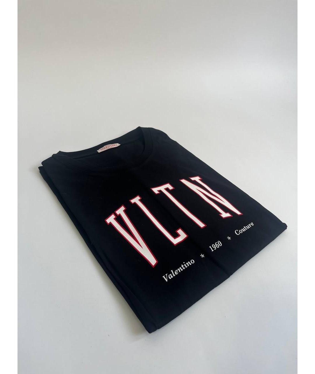 VALENTINO Черная хлопковая футболка, фото 2