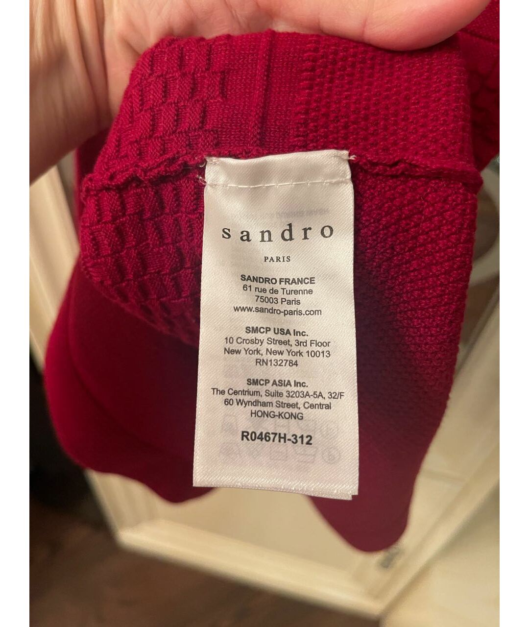 SANDRO Бордовое хлопковое повседневное платье, фото 4