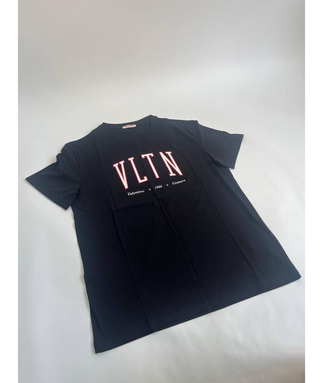 VALENTINO Черная хлопковая футболка, фото 2