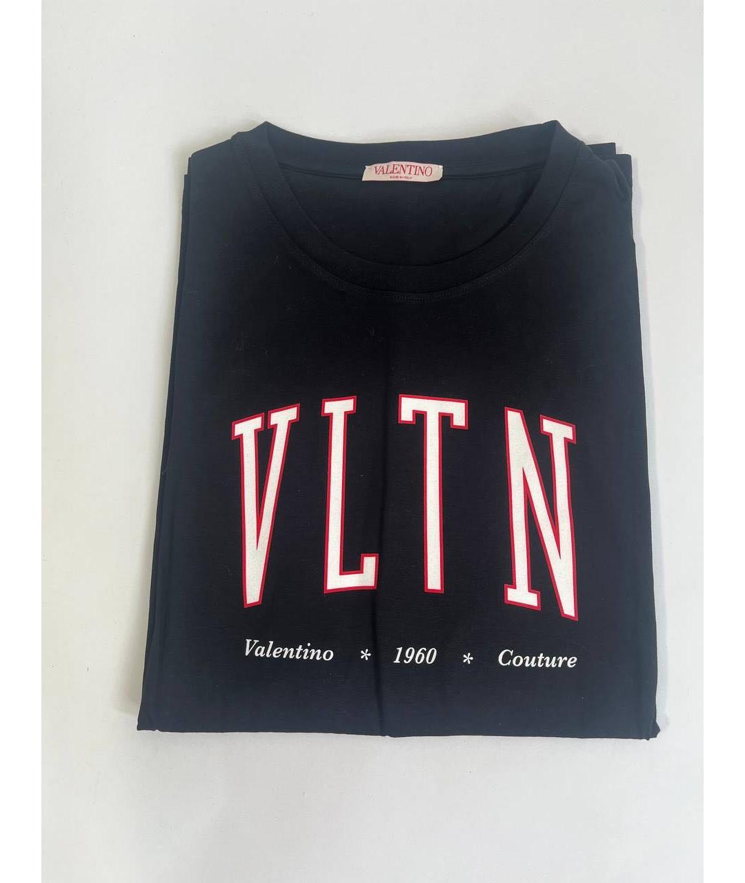 VALENTINO Черная хлопковая футболка, фото 4