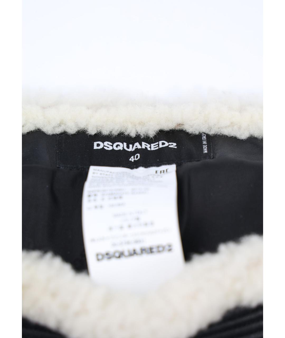 DSQUARED2 Черная шерстяная юбка мини, фото 3