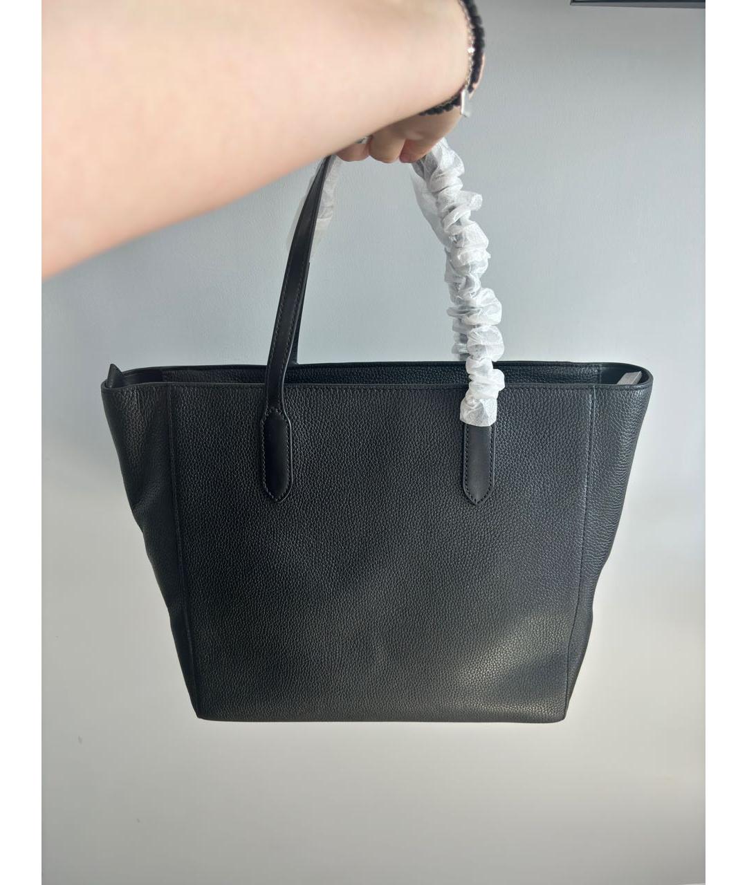 MICHAEL MICHAEL KORS Черная кожаная сумка тоут, фото 3