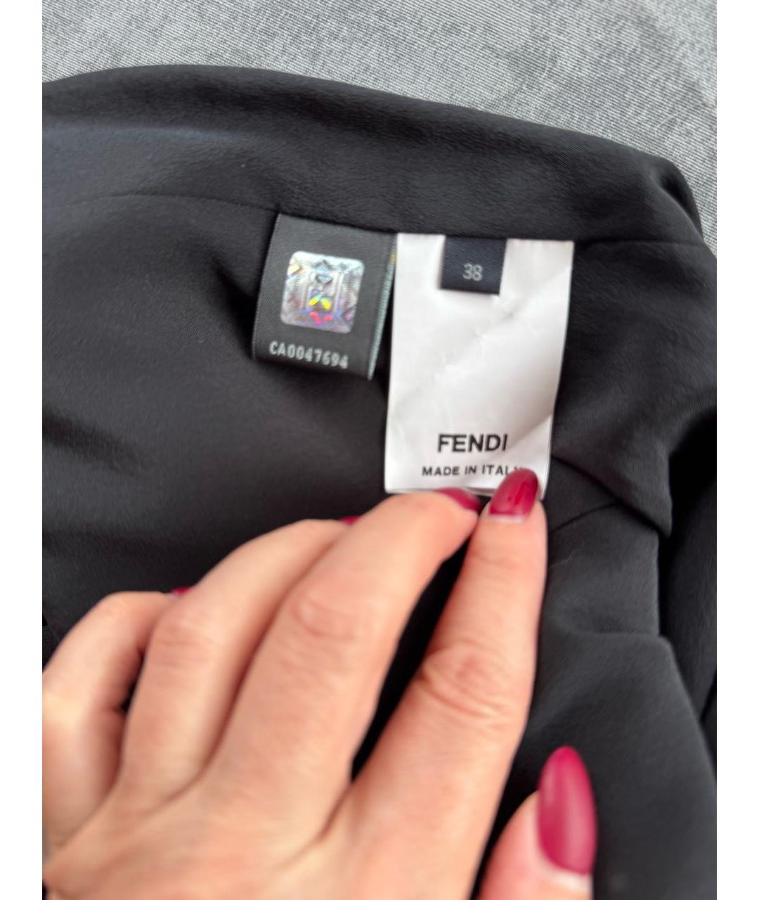FENDI Мульти шелковое коктейльное платье, фото 7
