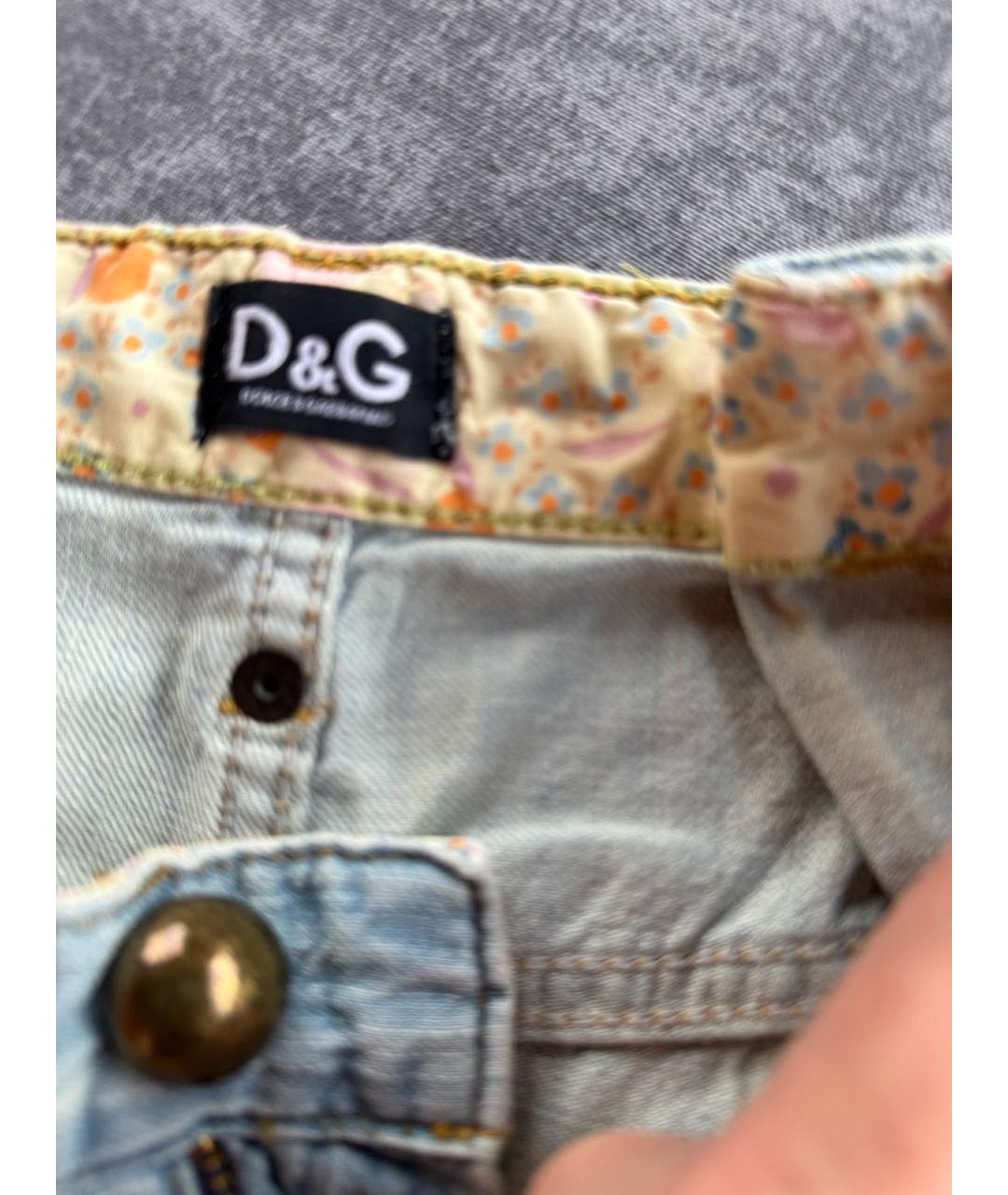 DOLCE&GABBANA Голубые деним капри, фото 6
