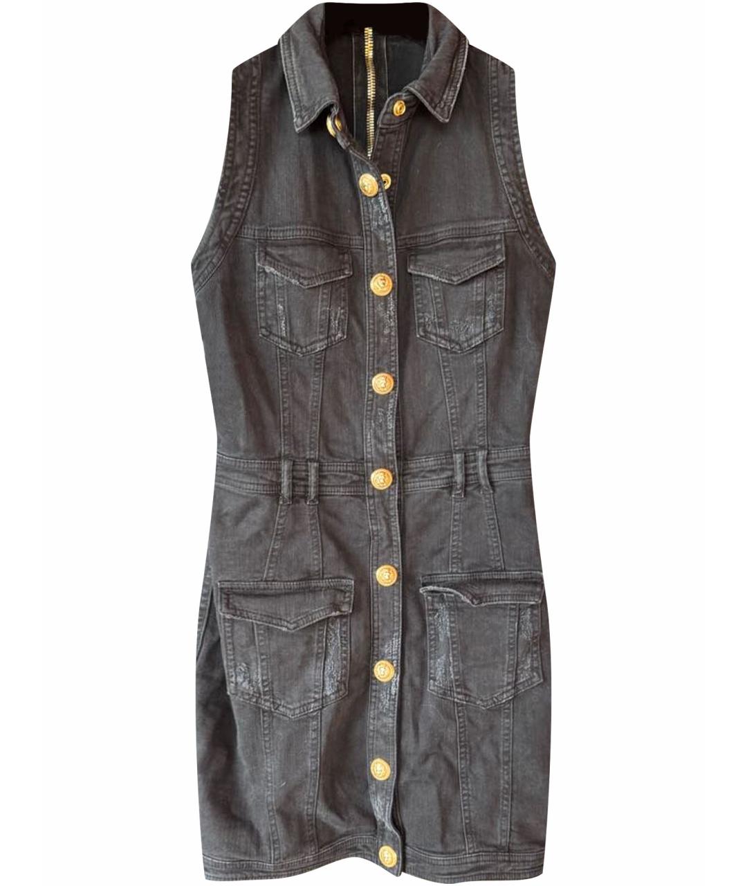 BALMAIN Черное хлопковое платье, фото 1