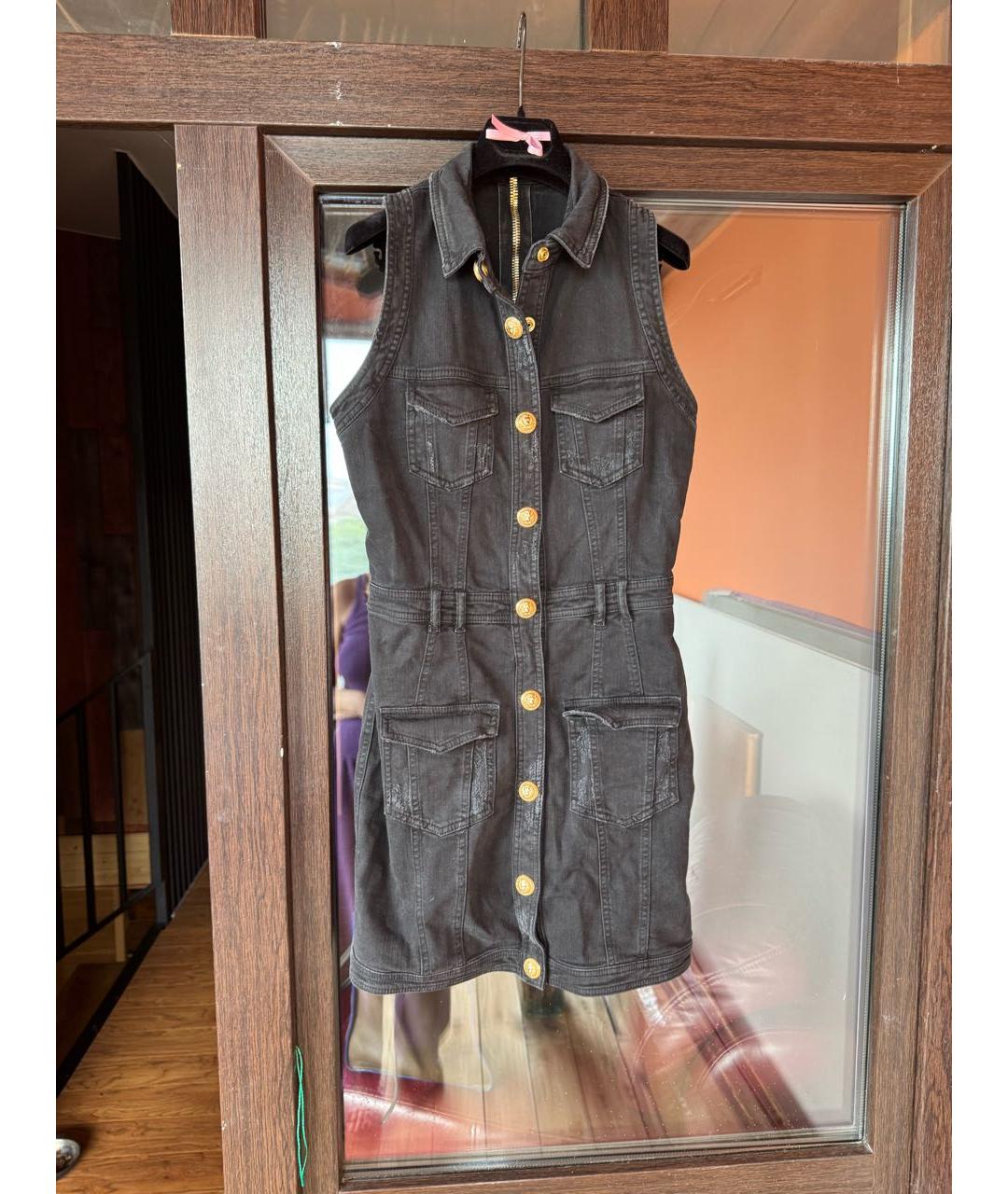 BALMAIN Черное хлопковое платье, фото 7