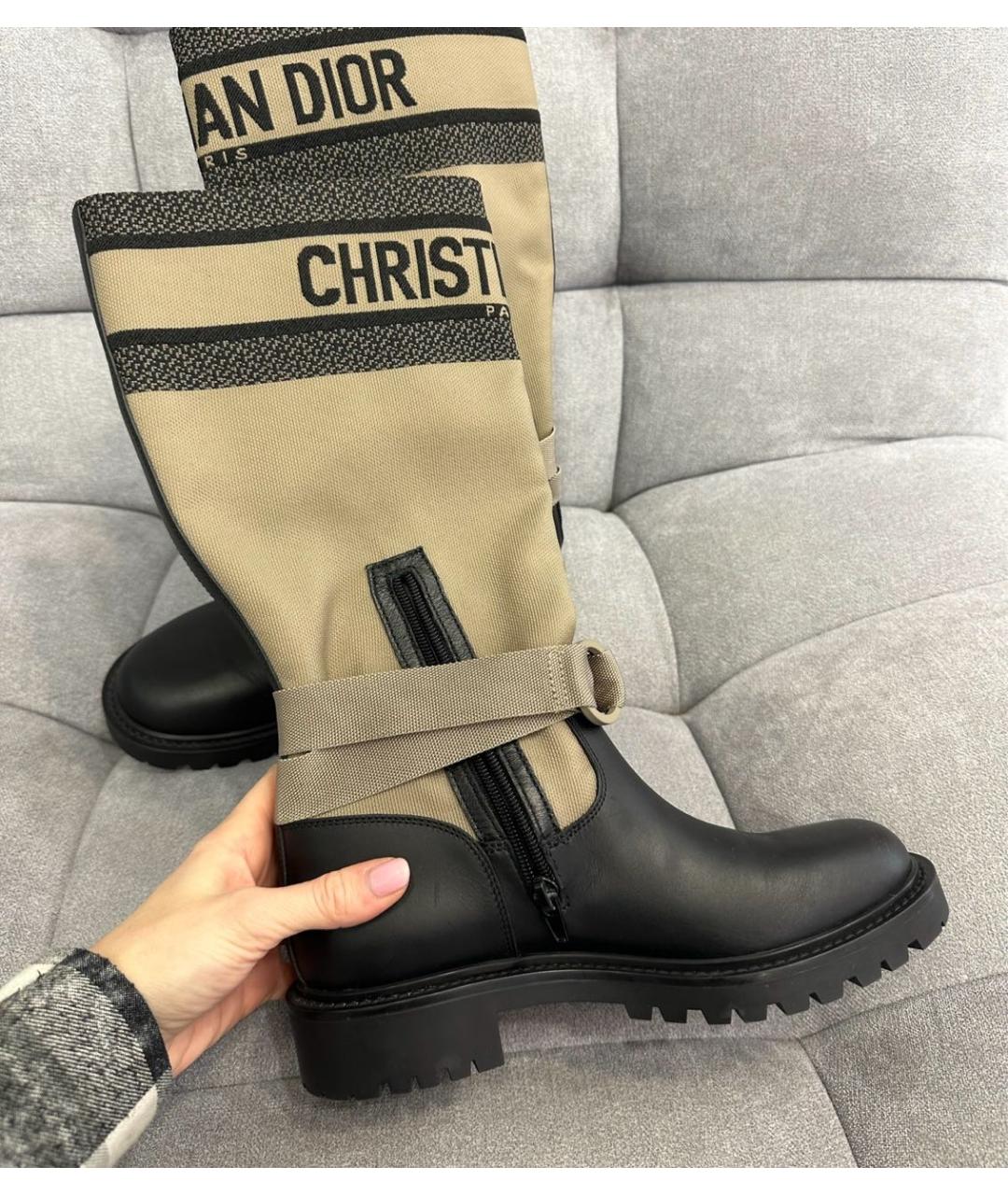 CHRISTIAN DIOR Черные сапоги, фото 4
