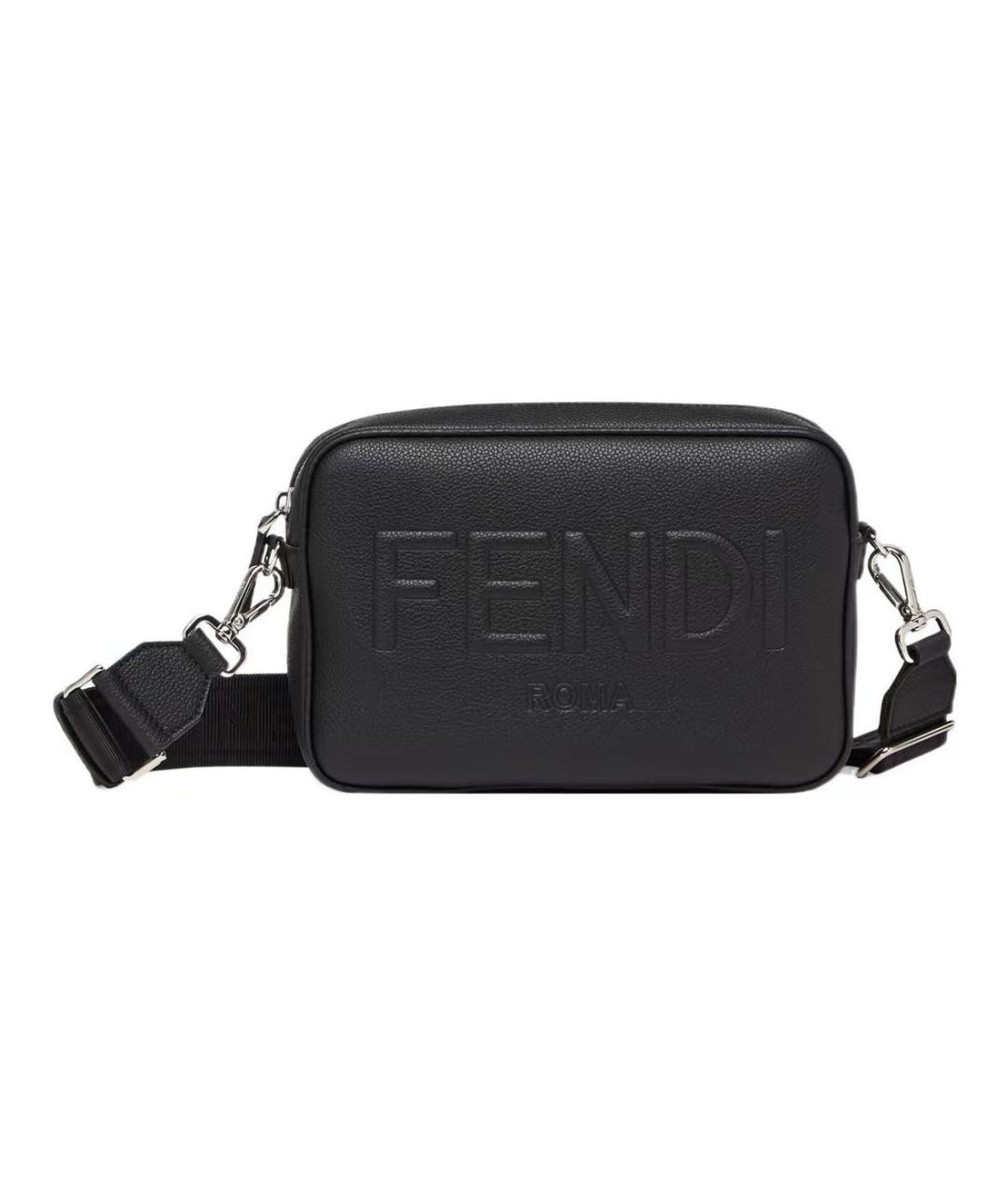FENDI Черная кожаная сумка на плечо, фото 1