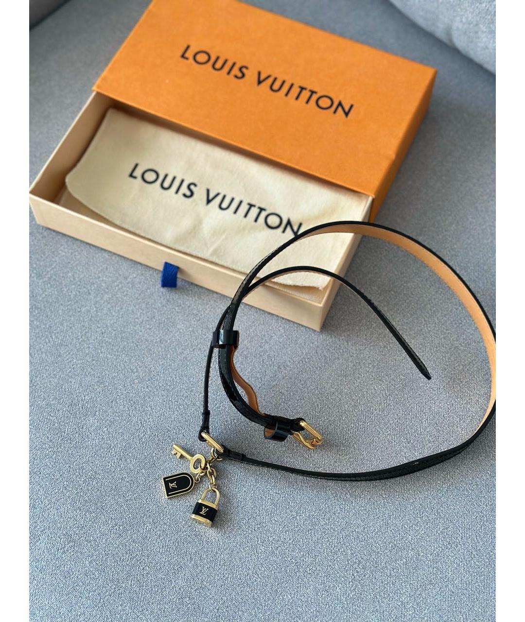 LOUIS VUITTON Черный ремень из лакированной кожи, фото 2