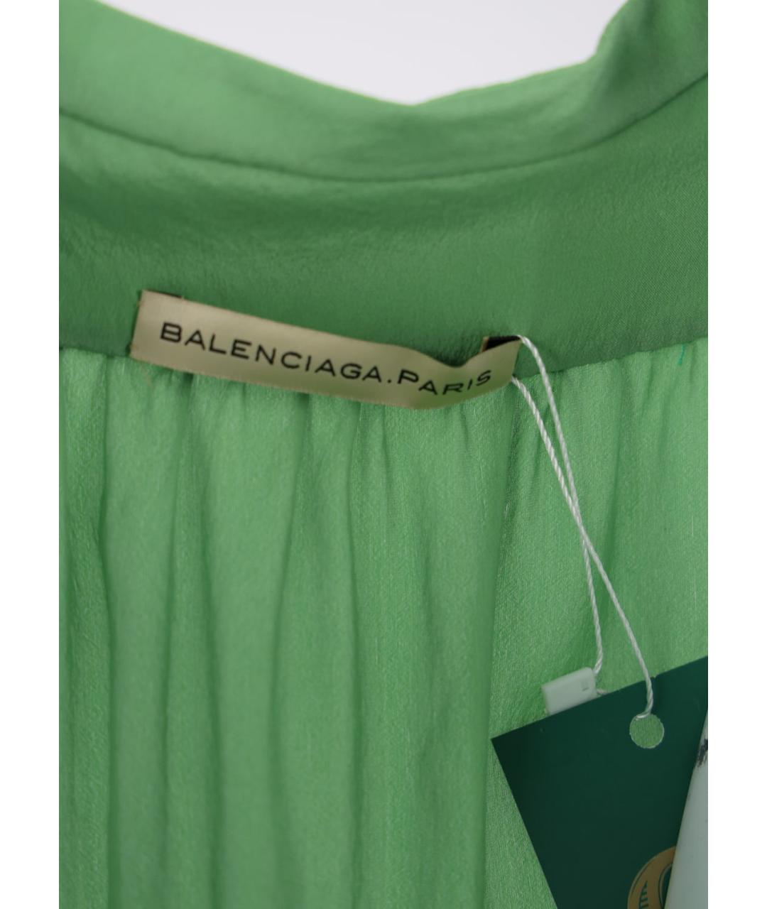 BALENCIAGA Салатовая шелковая майка, фото 3
