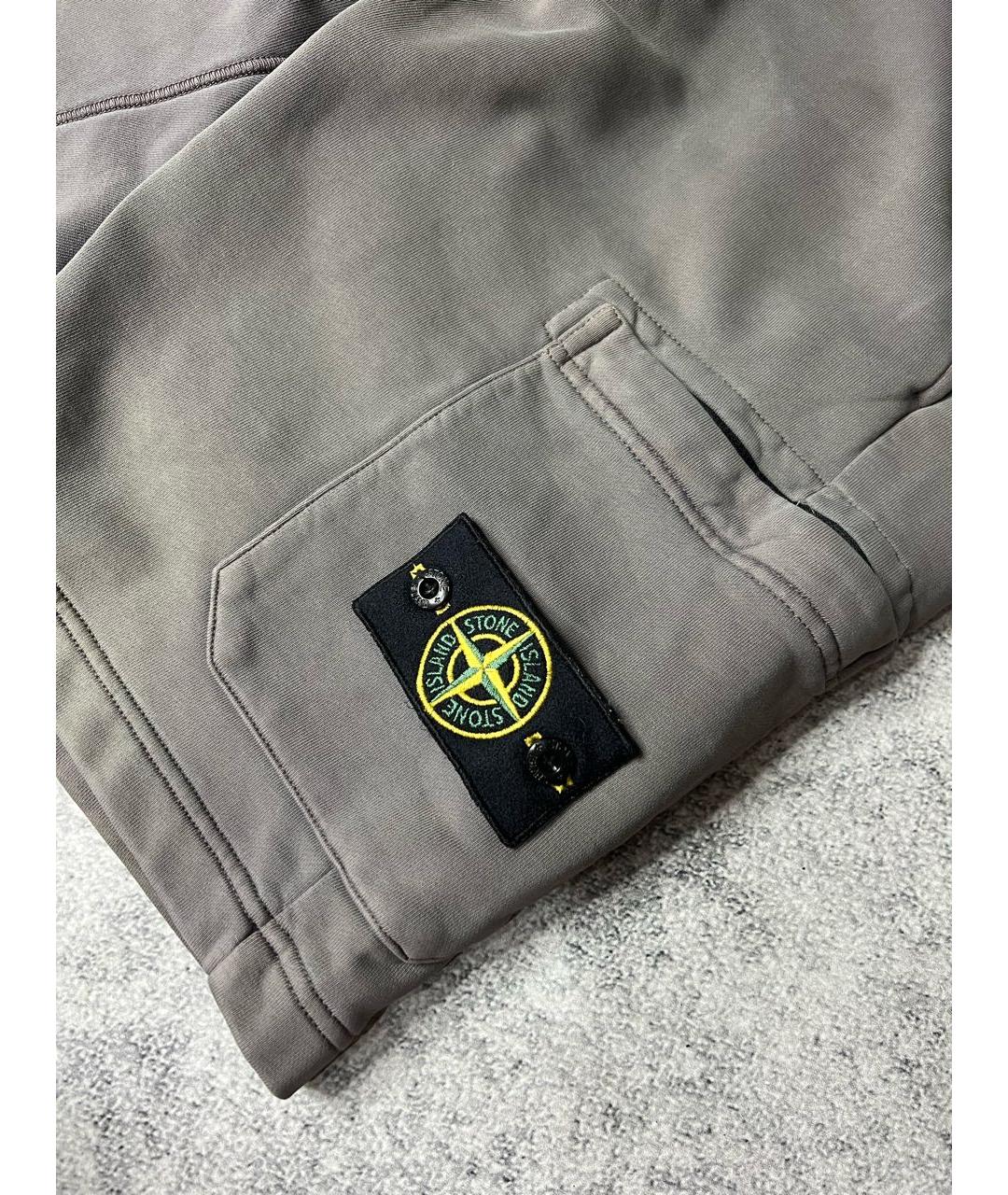 STONE ISLAND Серые хлопковые шорты, фото 5