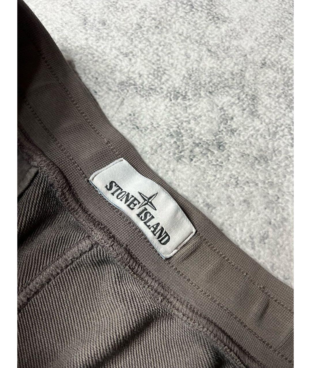 STONE ISLAND Серые хлопковые шорты, фото 3