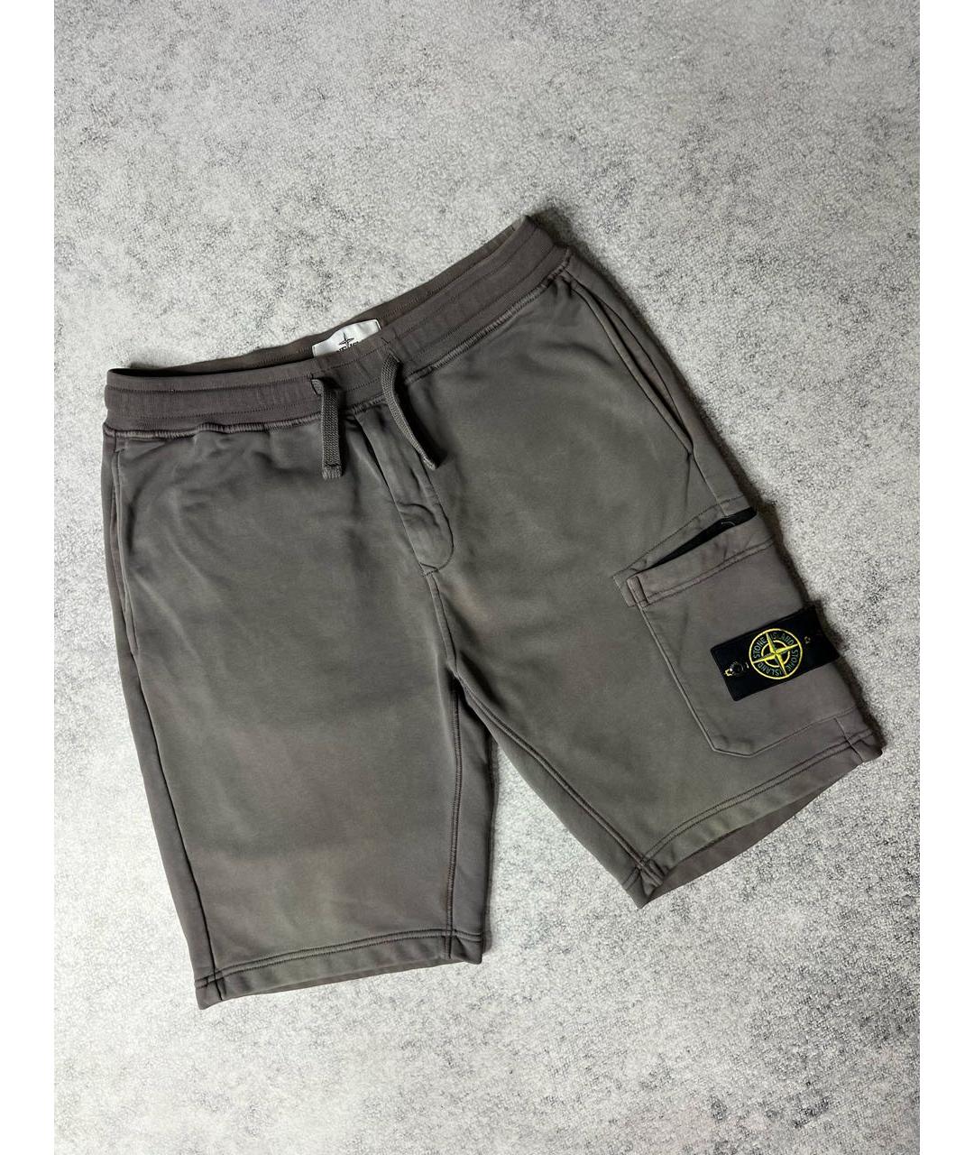 STONE ISLAND Серые хлопковые шорты, фото 7