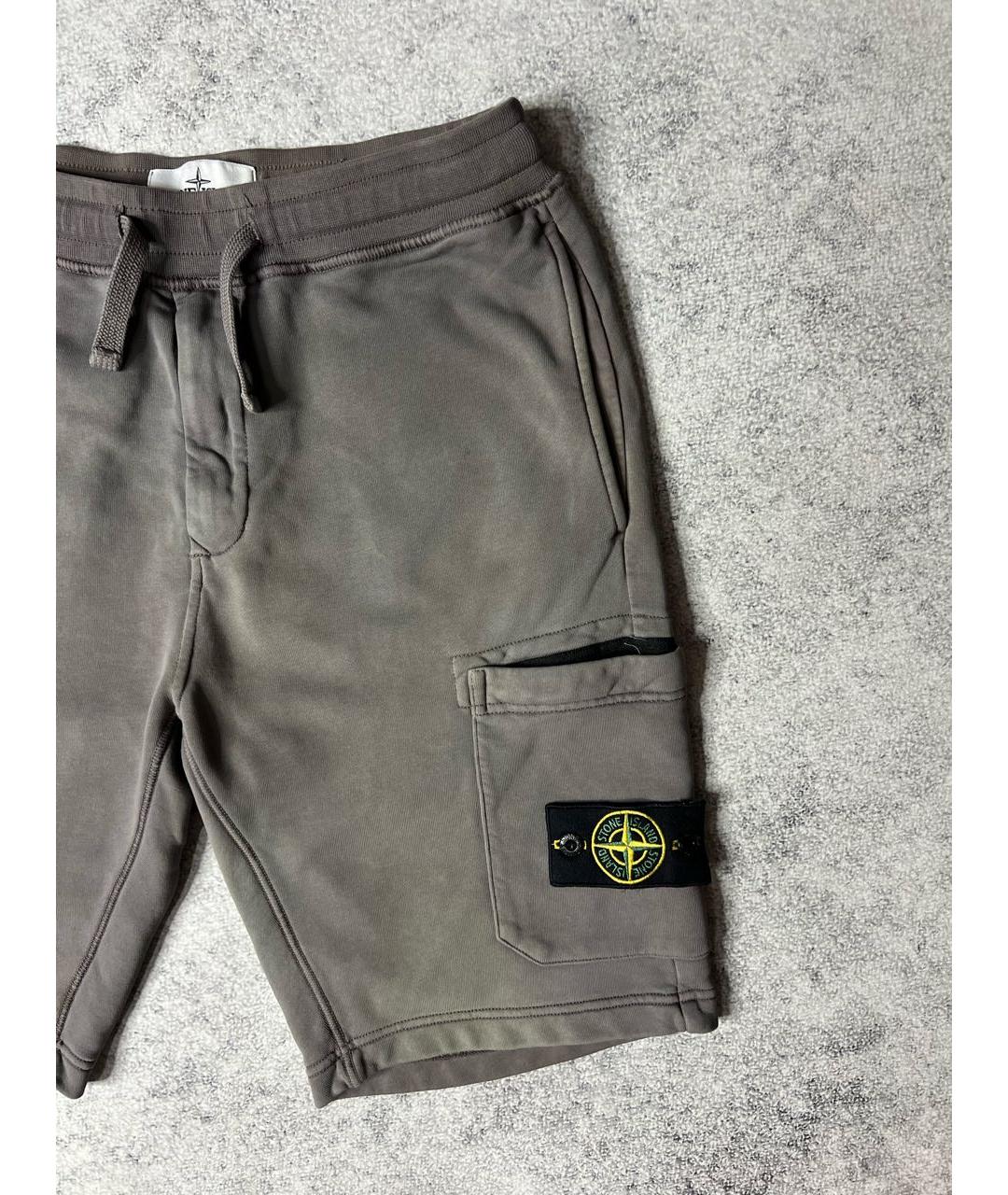 STONE ISLAND Серые хлопковые шорты, фото 2