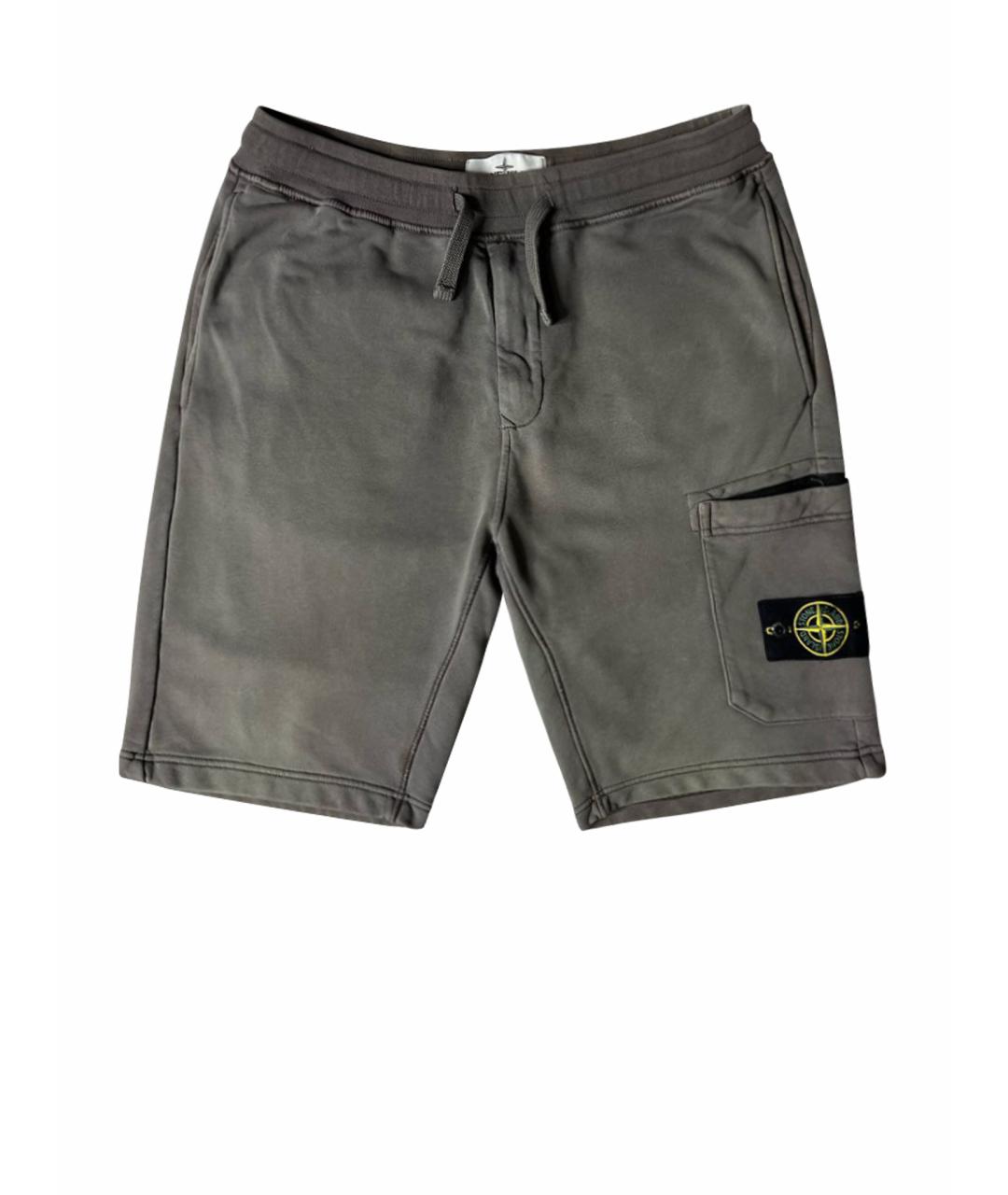 STONE ISLAND Серые хлопковые шорты, фото 1