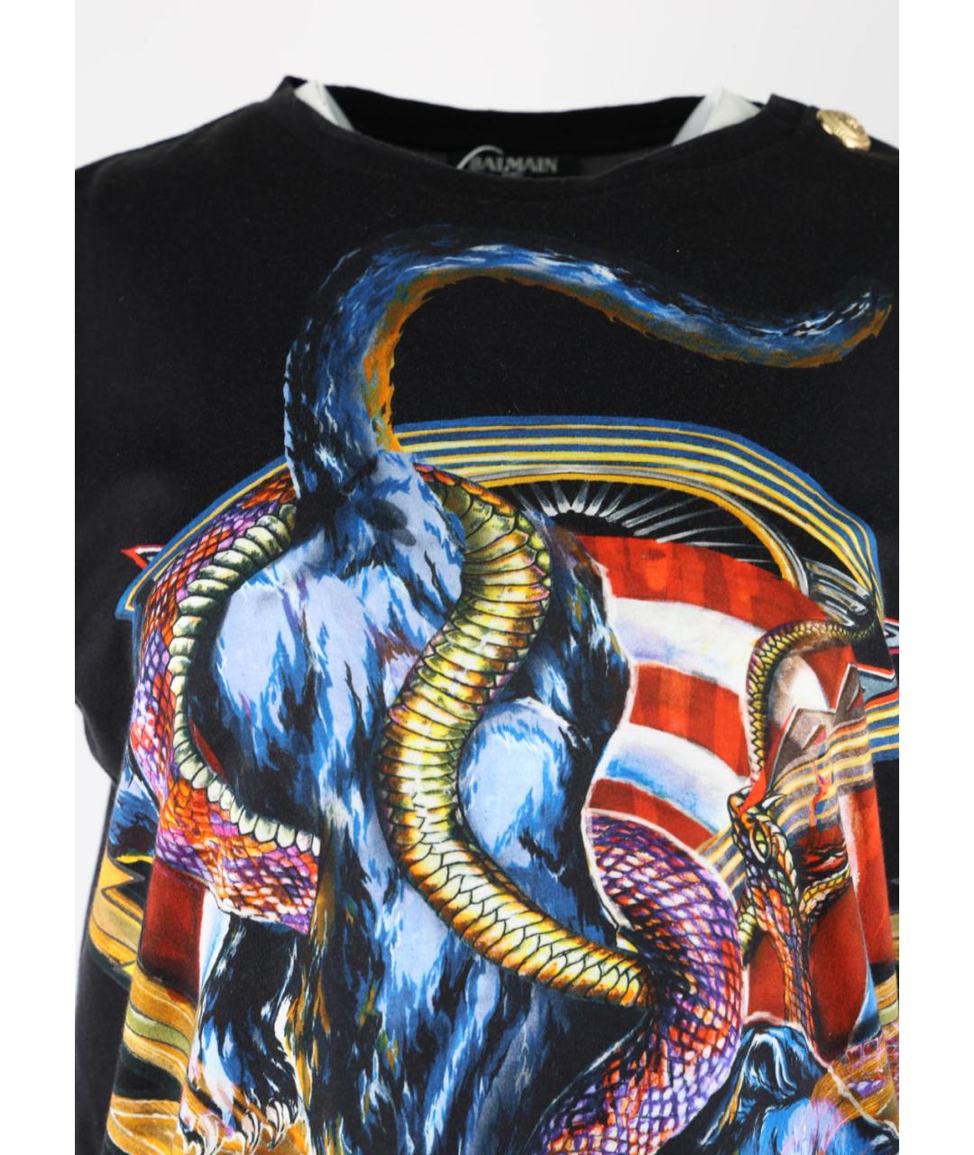 BALMAIN Черная хлопковая майка, фото 4