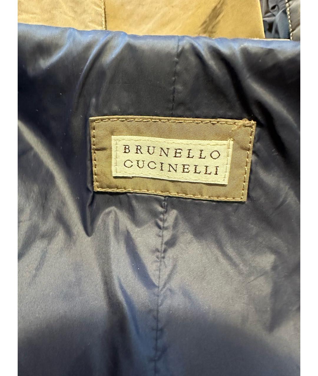 BRUNELLO CUCINELLI Бежевая полиэстеровая куртка, фото 7