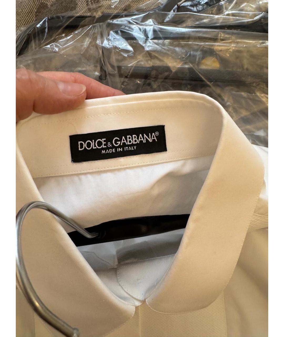 DOLCE&GABBANA Белая хлопковая рубашка, фото 6