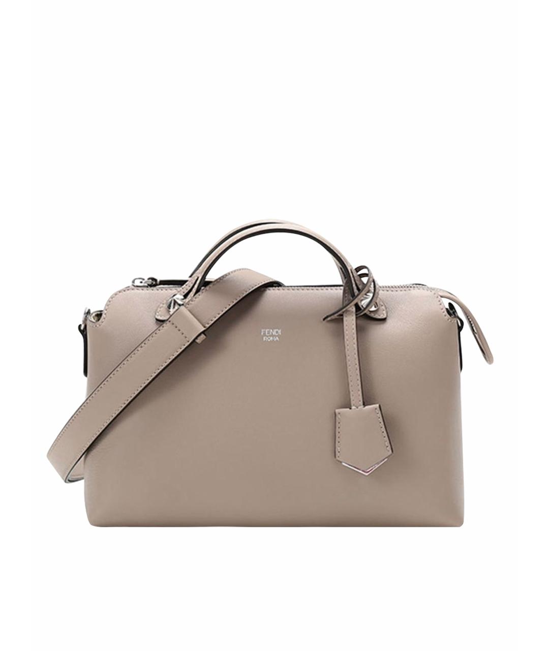 FENDI Бежевая кожаная сумка через плечо, фото 1