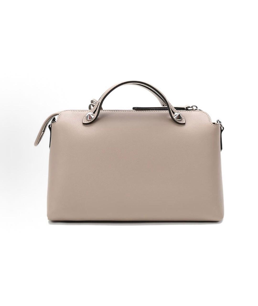 FENDI Бежевая кожаная сумка через плечо, фото 2