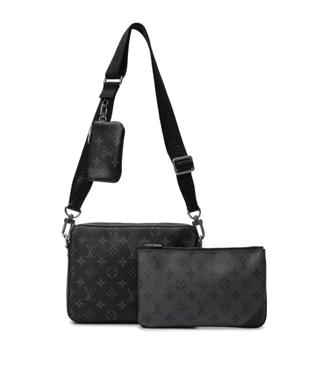 LOUIS VUITTON Черная кожаная сумка на плечо, фото 1