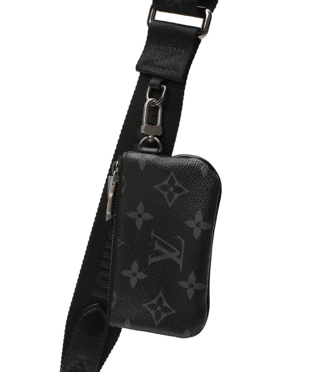 LOUIS VUITTON Черная кожаная сумка на плечо, фото 6