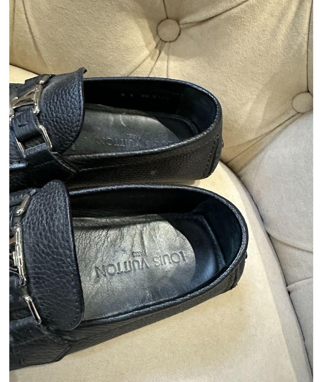 LOUIS VUITTON Черные кожаные мокасины, фото 4