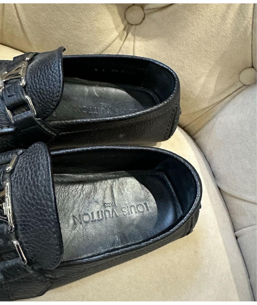 LOUIS VUITTON Черные кожаные мокасины, фото 2