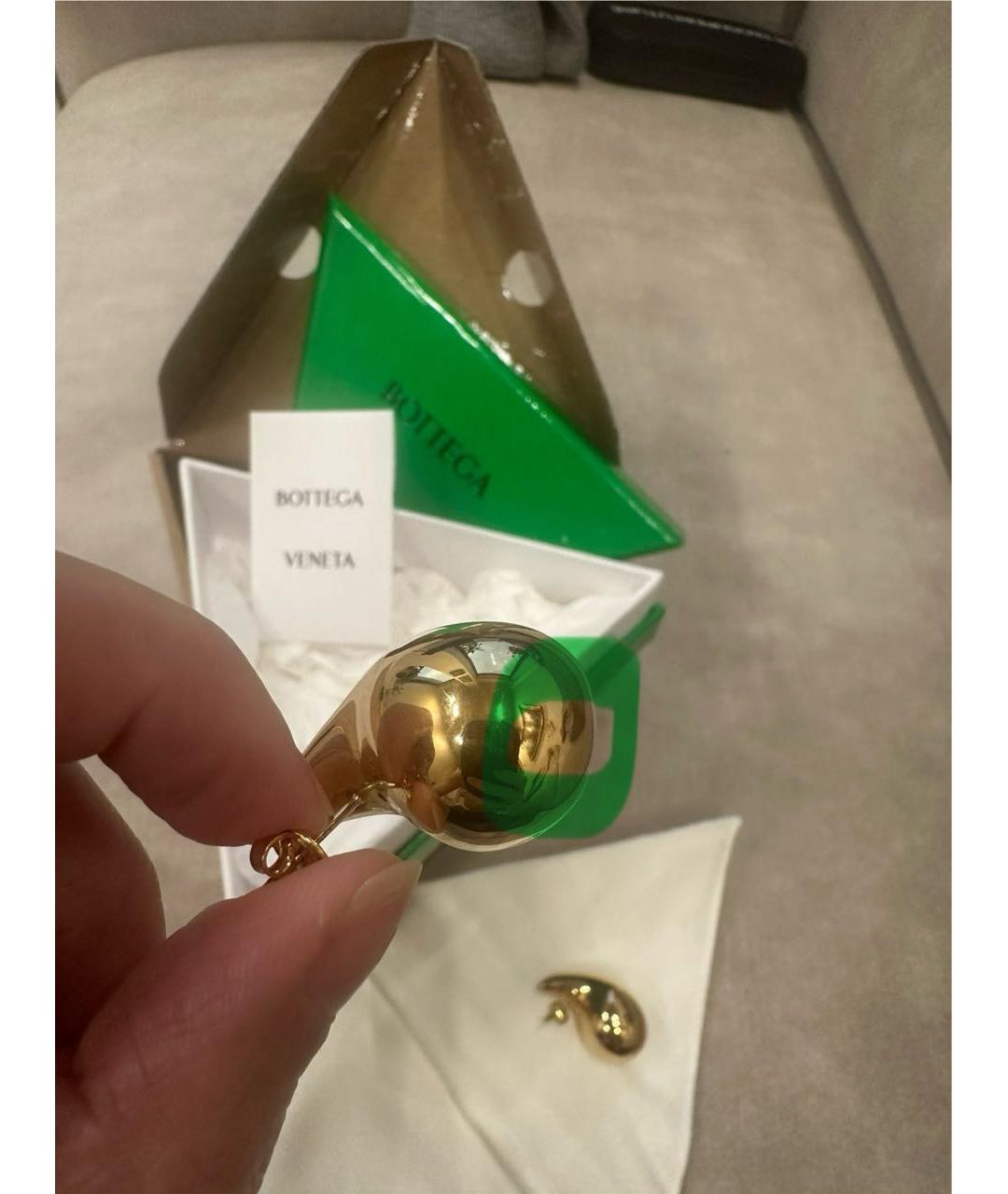 BOTTEGA VENETA Золотые серьги, фото 4