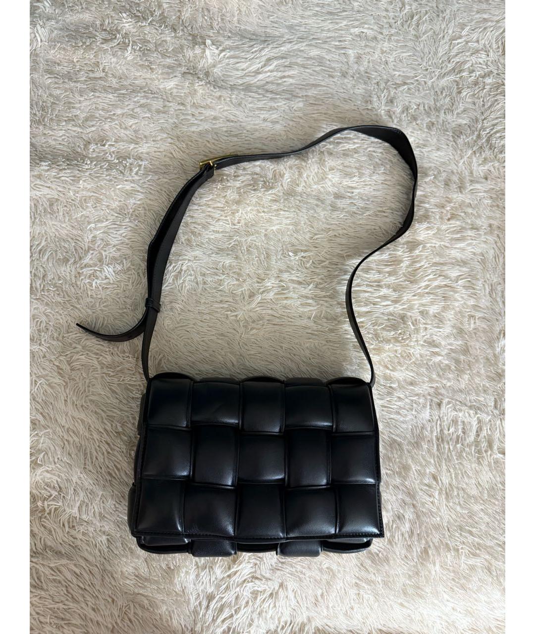 BOTTEGA VENETA Черная кожаная сумка через плечо, фото 7