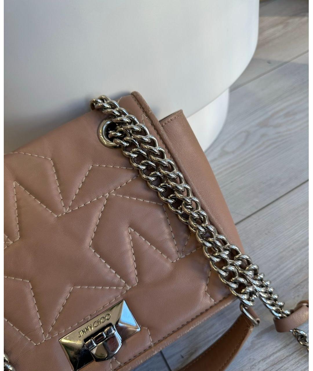 JIMMY CHOO Бежевая кожаная сумка тоут, фото 3