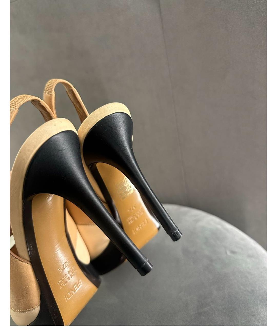 FENDI Мульти кожаные босоножки, фото 4