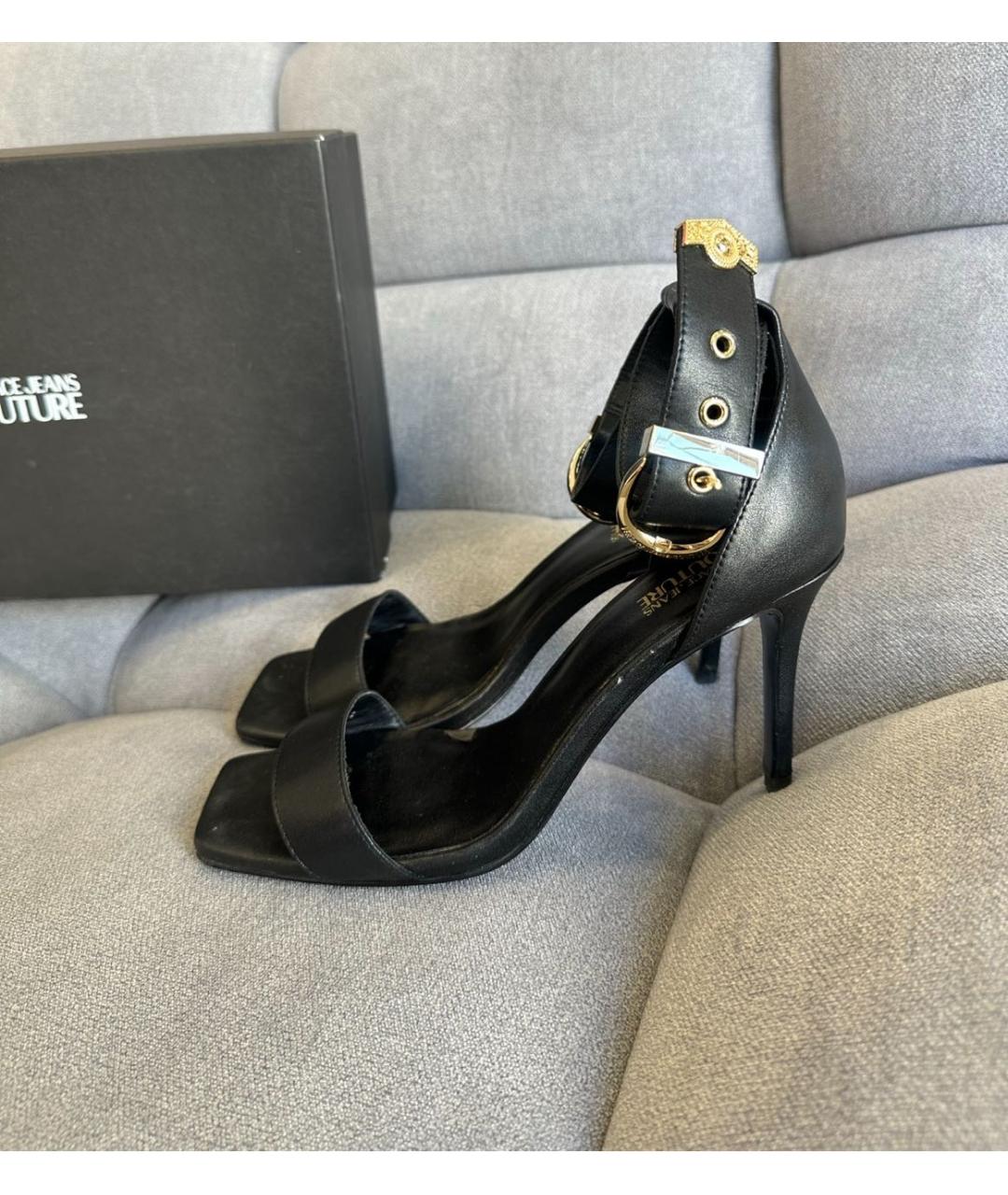 VERSACE JEANS COUTURE Черные босоножки, фото 6