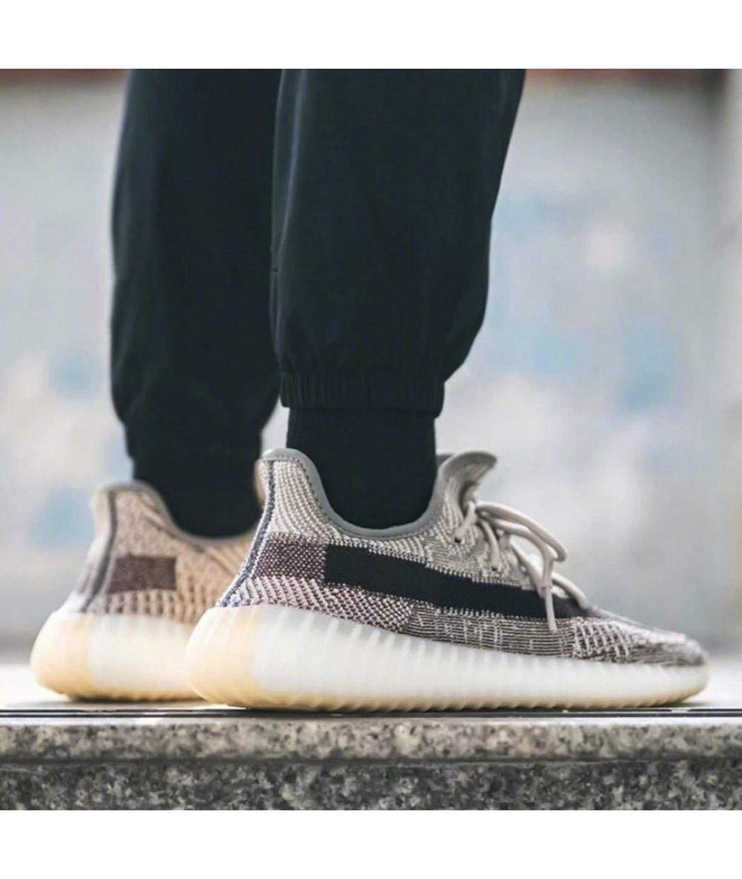 ADIDAS YEEZY Черные текстильные низкие кроссовки / кеды, фото 4