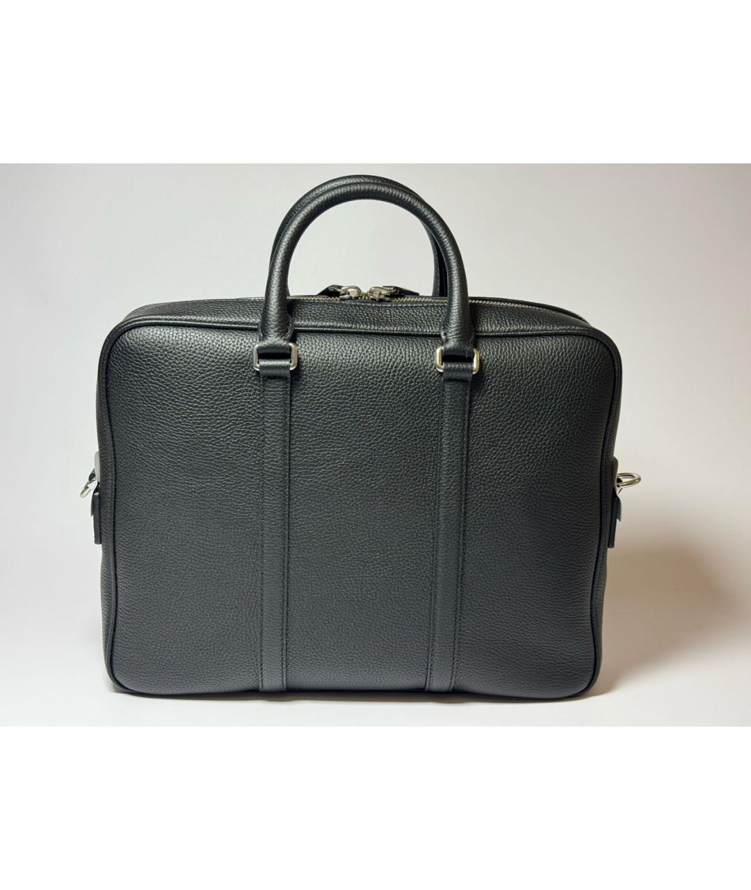 GUCCI Черный кожаный портфель, фото 3