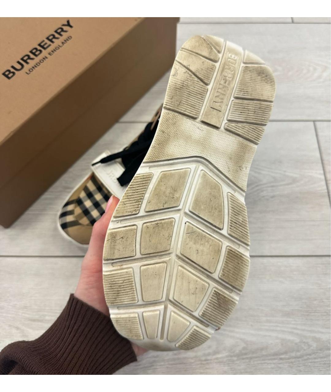 BURBERRY Бежевые кроссовки, фото 4
