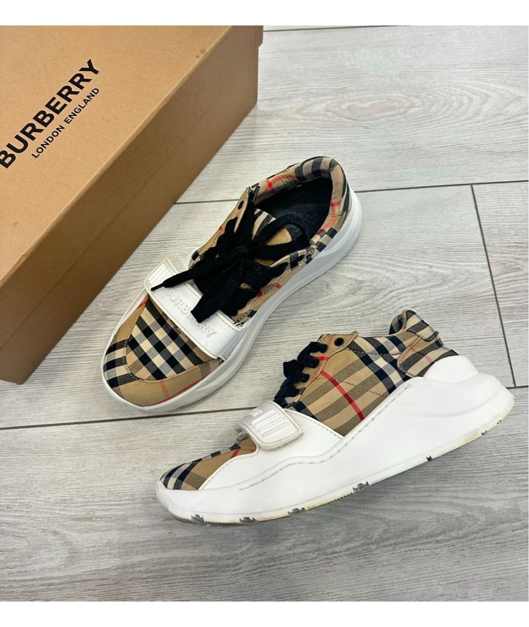 BURBERRY Бежевые кроссовки, фото 6