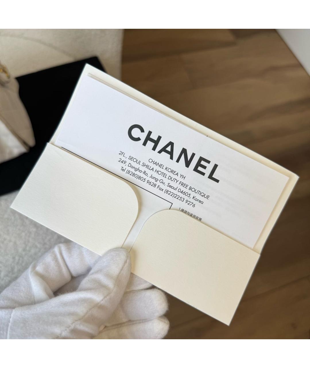 CHANEL Белая кожаная сумка через плечо, фото 8